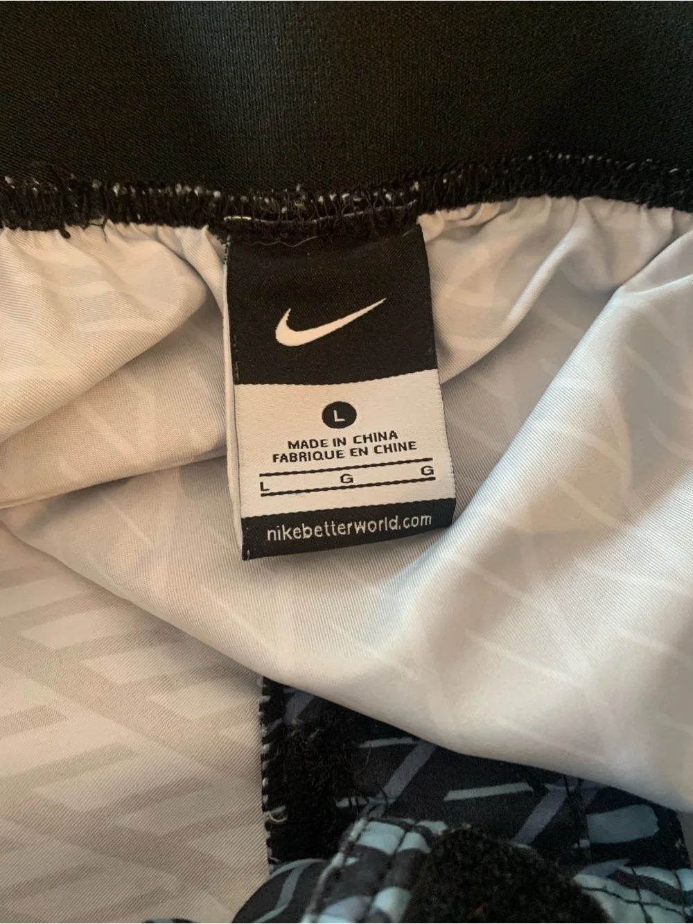 Nike Swim Trunks Men’s Large Black Geometric Board Shorts L